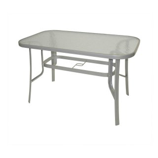 Tisch FLORENZ 120x70cm, Stahl + Glas
