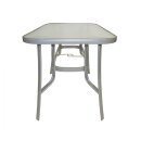 Tisch FLORENZ 120x70cm, Stahl + Glas
