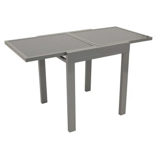 Balkon-Ausziehtisch AMALFI 65/130x65cm, Aluminium + Glas