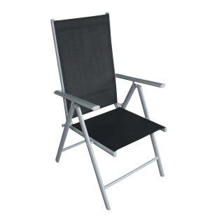 Klappsessel RAVENNA, Aluminium + Kunstgewebe schwarz, 2 Stück