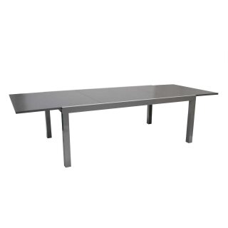 Ausziehtisch MARINA 200/300x110cm, Aluminium + Glas