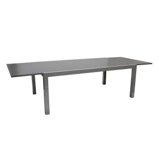 Ausziehtisch MARINA 180/240x100cm, Aluminium + Glas