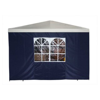 Seitenplane für Pavillon, 3x1,9 Meter, Polyester blau mit Fenster