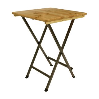 Stehtisch ZÜRICH 78x78cm quadratisch, Metall + Holz lackiert