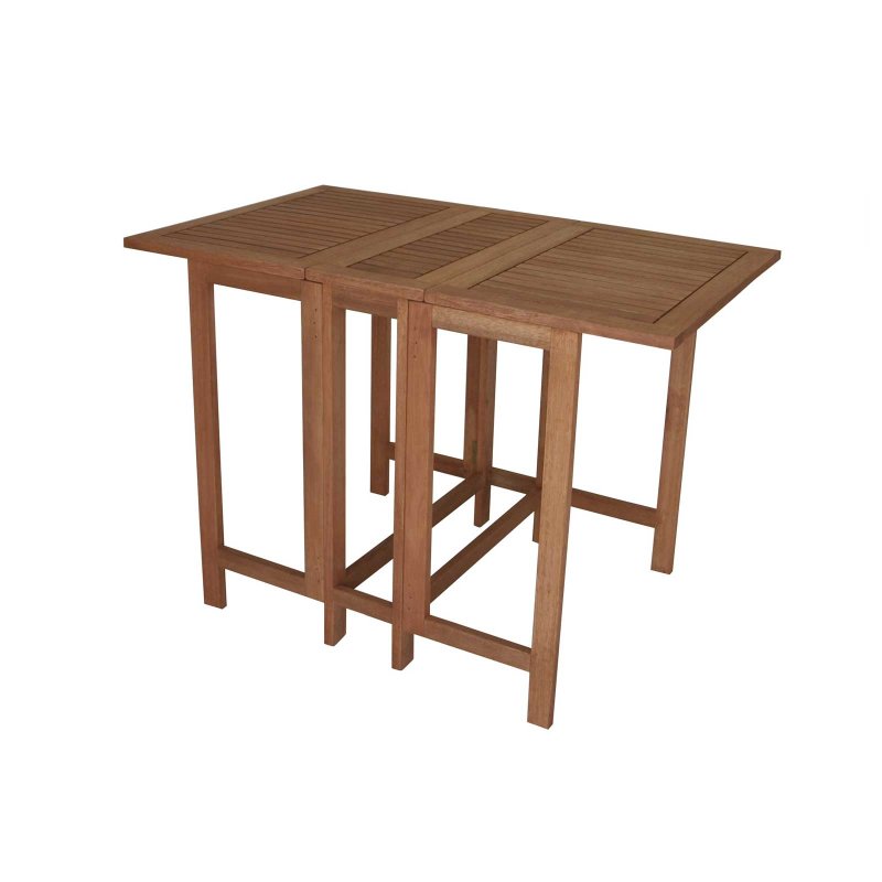 Doppel Klappentisch 107x65x74cm rechteckig, Eukalyptus geölt, FSC