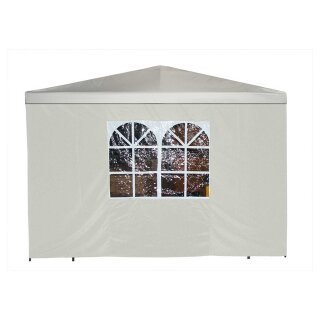 Seitenplane für Pavillon, 3x1,9 Meter, Polyester ecru mit Fenster