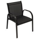 Lounge Set ARONA 4-teilig, Metall + Kunstgewebe schwarz