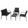 Lounge Set ARONA 4-teilig, Metall + Kunstgewebe schwarz