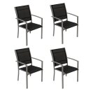 4 Stk. Stapelsessel PINO, Metall + Textilgewebe schwarz
