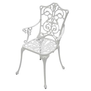 Gartensessel JUGENDSTIL, Aluguss, weiss