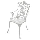 Gartensessel JUGENDSTIL, Aluguss, weiss