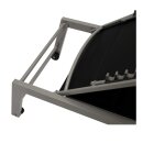 Rollenliege GIRONA extra hoch, Aluminium silber + Textilgewebe gepolstert schwarz