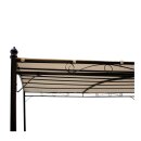 Anbaupavillon MANTOVA 3 x 3 Meter, Stahl dunkel, Plane PVC-beschichtet écru