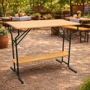 Stehtisch BAMBERG 113 cm klappbar, Metall + Holz lackiert, mit Fuss-Stütze