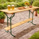 Stehtisch BAMBERG 220 cm klappbar, Metall + Holz lackiert, mit Fuss-Stütze