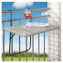 Balkonhängetisch, 60 x 40 cm, Metall + Polyrattan grau