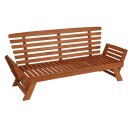 Liegesofa TIROL 202cm, Eukalyptus geölt, Wendeauflage Auflage rot beige