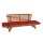 Liegesofa TIROL 202cm, Eukalyptus geölt, Wendeauflage Auflage rot beige