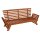 Liegesofa TIROL 202cm, Eukalyptus geölt, Wendeauflage Auflage rot beige