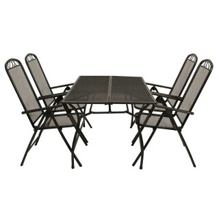 Garnitur CLASSIC 5-teilig, Streckmetall anthrazit
