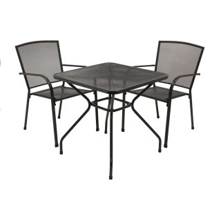 Garnitur CLASSIC 3-teilig, Streckmetall anthrazit