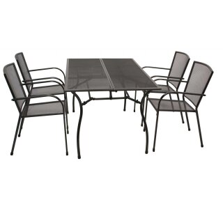 Garnitur CLASSIC 5-teilig, Streckmetall anthrazit