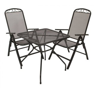 Garnitur CLASSIC 3-teilig, Streckmetall anthrazit