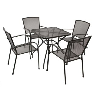 Garnitur CLASSIC 5-teilig, Streckmetall anthrazit