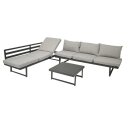 Funktions Lounge Set BOGOTA, Aluminium matt-grau, Polster...