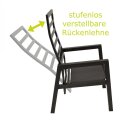 Sessel MANCIANO Hochlehner, Aluminium dunkelgrau+Polster,2 Stück