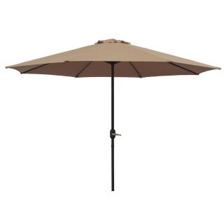 Marktschirm 300cm rund, Gestell Aluminium, Bezug 100% Polyester taupefarben