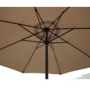 Marktschirm 300cm rund, Gestell Aluminium, Bezug 100% Polyester taupefarben