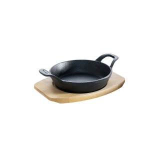 All Grill Gusseisenpfännchen mit Holzuntersetzer Ø 15 cm