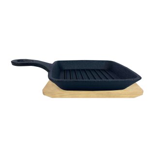 All Grill Gusspfanne mit Stiel mit Holzuntersetzer