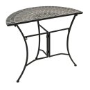 Wandtisch SIENA halbrund 45x90cm, Eisen + Mosaik grau