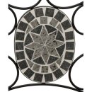 Bank SIENA 2-sitzer, Eisen schwarz mit Mosaikeinlagen grau + Polster