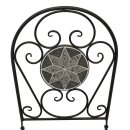Klappstuhl SIENA, Eisen schwarz + Mosaik grau/weiss, 2 Stück, mit Polstern