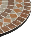 Wandtisch LUCCA halbrund 45x90cm, Eisen + Mosaik terracottafarben