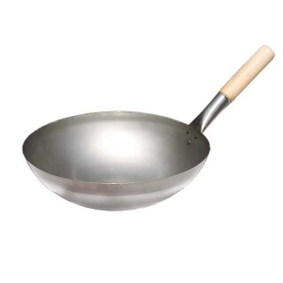 All Grill Original chinesische Wokpfanne mit Holzgriff, Ø 30 cm