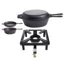 All Grill Hockerkocher-Set (klein) mit Gusseisenpfannen...