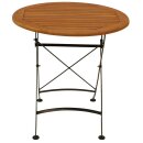 Klapptisch HOFGARTEN 75cm rund, Flachstahl schwarz + Eukaylptus, FSC®-zertifiziert