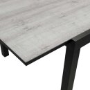Ausziehtisch FARO 180/240x100cm, Aluminium anthrazit + Glas in Keramikoptik hellgrau