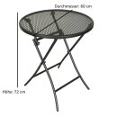 Klapptisch MOCCA 60cm rund, Streckmetall eisengrau