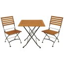 Klappgarnitur HOFGARTEN 3-teilig, Flachstahl schwarz +...