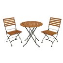 Klappgarnitur HOFGARTEN 3-teilig, Flachstahl schwarz +...