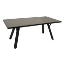 Garnitur MANCIANO 5-teilig, Aluminium dunkelgrau, mit Polstern grau, Tisch dunkelgrau