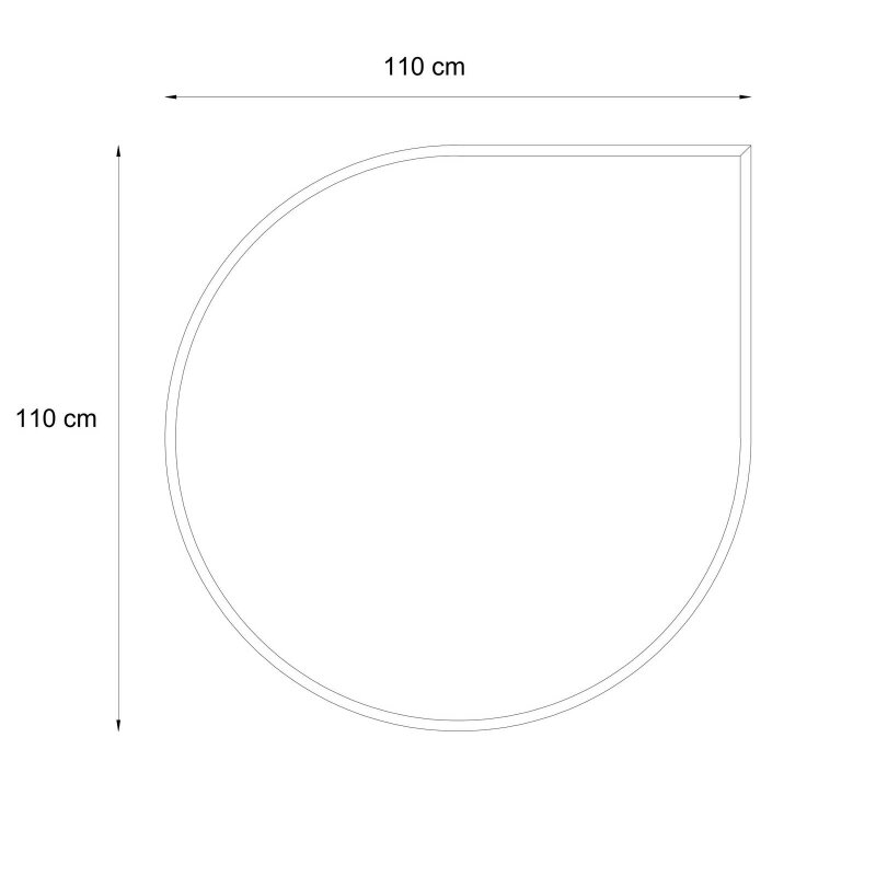 Glasbodenplatte VALO 8mm Tropfen 110x110cm Glasklar