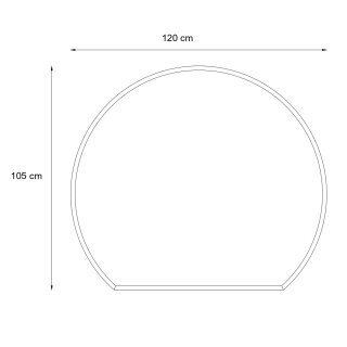 Glasbodenplatte VALO 8mm Kreisabschnitt 120x105cm Glasklar