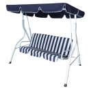 Hollywoodschaukel FLORIDA 3-sitzer, weiss / blau