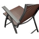 Klappsessel ANTIBES Hochlehner, Metall grau + Polyrattan braun, klappbar